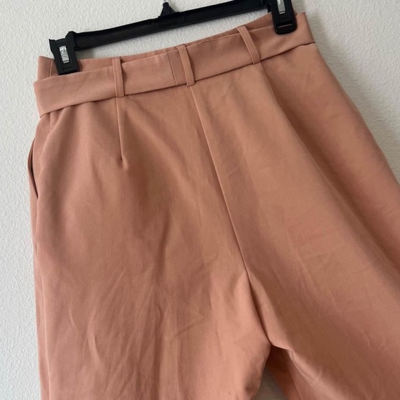 ASOS High rise Tie waist Side Wide leg Fitted Pants Size US 7 - Picture 3 of 7